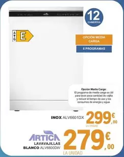 Artica - Lavavajillas Blanco ALV6600DW