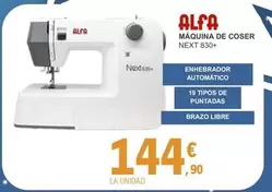 Alfa - Maquina De Coser Next 830+