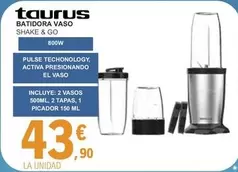 Taurus - Batidora Vaso SHAKE & GO