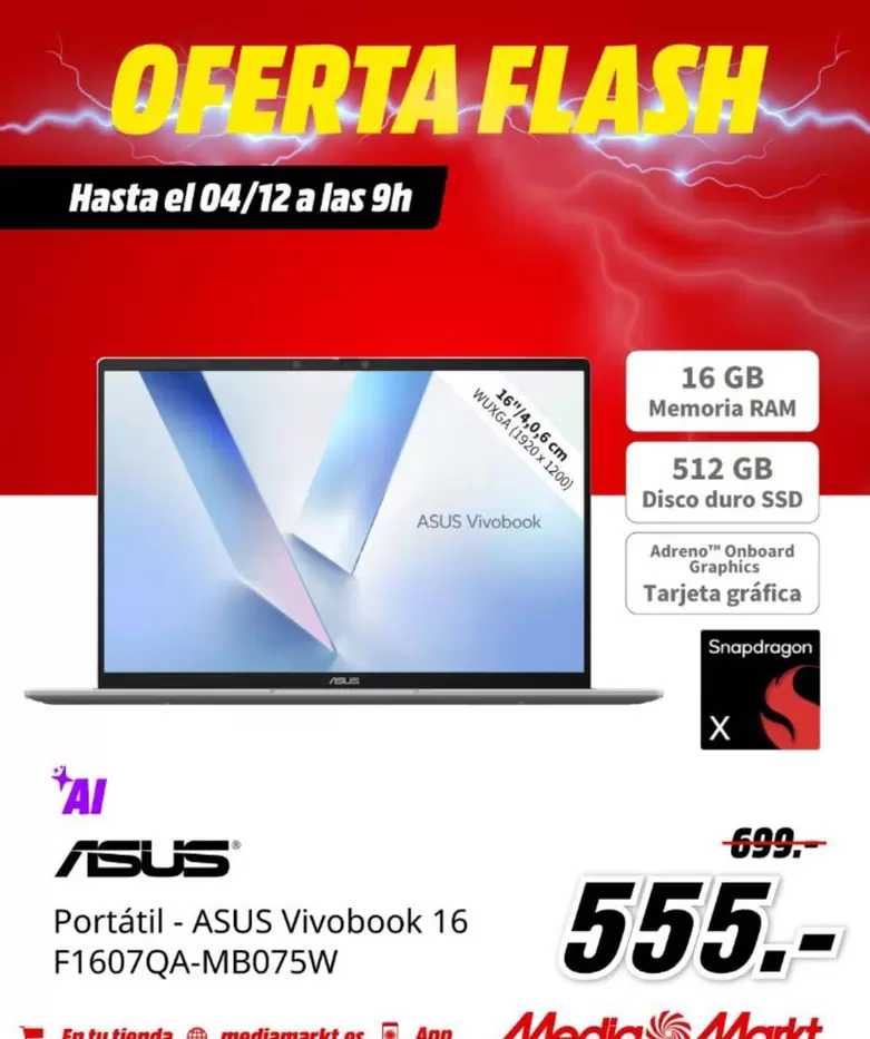 Asus - Portátil  Vivobook 16 F1607qa-mb075w