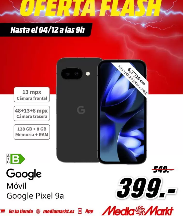 Flash - Google Móvil Google Pixel 9a