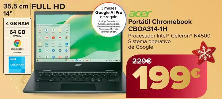 Acer - Portatil Chromebook Cboa314-1h
