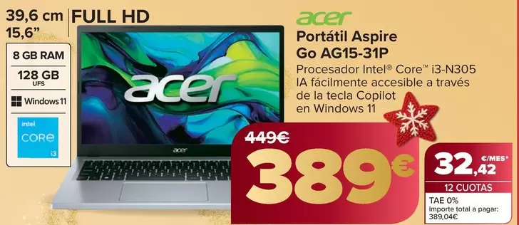 Acer - Portatil Aspire Go Ag15-31p