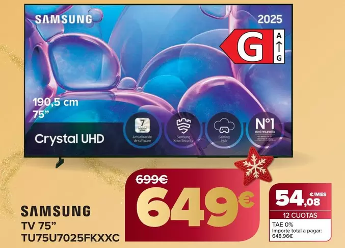 Samsung - Tv 75" TU75U7025FKXXC