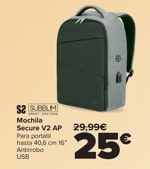 Subblim - Mochila Secure V2 Ap