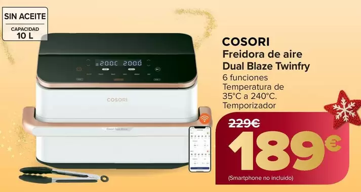 Cosori - Freidora De Aire Dual Blaze Twinfry