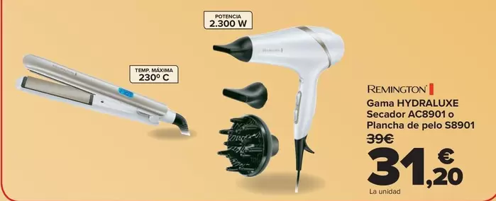 Remington - Gama Hydraluxe Secador AC8901 O Plancha De Pelo S8901