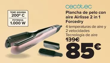 Cecotec - Plancha De Pelo Con Aire Airlisse 2 In 1 Forcedry