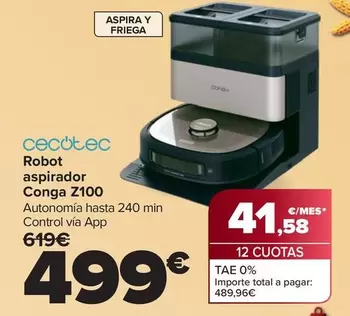 Cecotec - Robot Aspirador Conga Z100