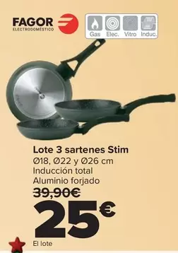 Fagor - Lote 3 Sartenes Stim