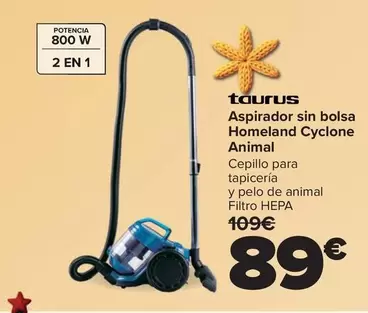 Taurus - Aspirador Sin Bolsa Homeland Cyclone Animal