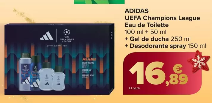 Adidas - Uefa Champions League Eau De Toilette + Gel De Ducha + Desodorante Spray