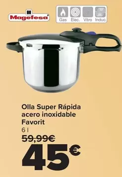 Magefesa - Olla Super Rapida Acero Inoxidable Favorit