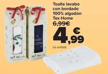 Tex Home - Toalla Lavabo Con Bordado 100% Algodon