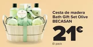 Becasan - Cesta De Madera Bath Gift Set Olive