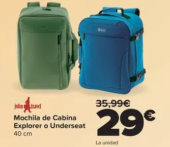 John Travel - Mochila De Cabina Explorer O Underseat