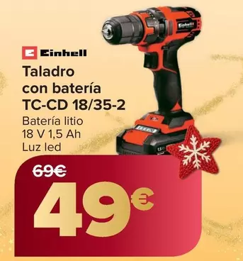 Einhell - Taladro Con Bateria TC-CD 18/35-2