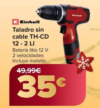 Einhell - Taladro Sin Cable TH-CD 12-2 LI