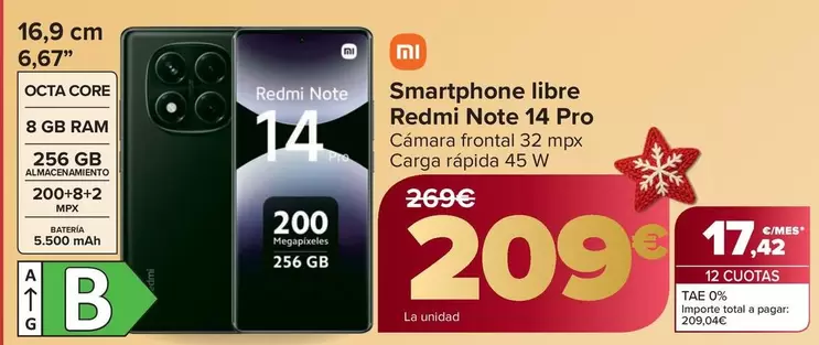 Xiaomi - Smartphone Libre Redmi Note 14 Pro