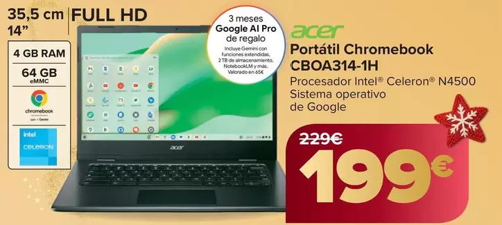 Acer - Portatil Chromebook Cboa314-1h