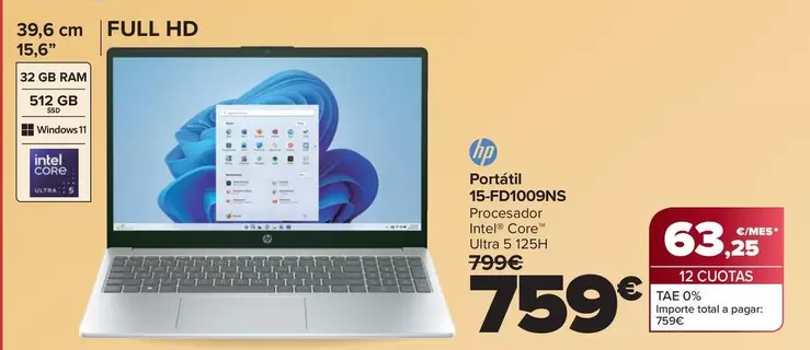HP - Portatil 15-fd1009ns