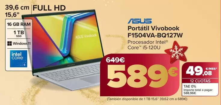 Asus - Portatil Vivobook F1504VA-BQ127W
