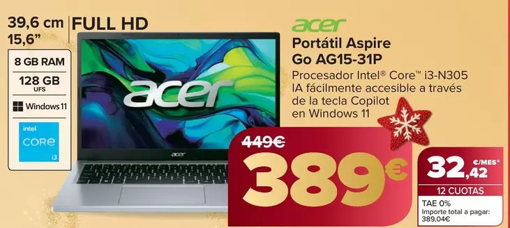 Acer - Portatil Aspire Go Ag15-31p