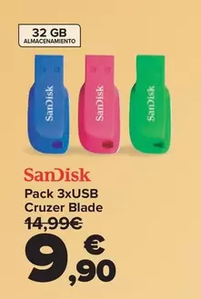 Sandisk - Pack 3xUSB Cruzer Blade