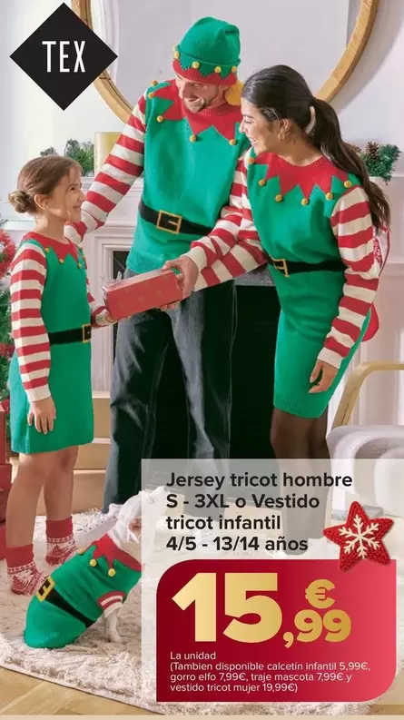 TEX - Jersey Tricot Hombre O Vestido Tricot Infantil