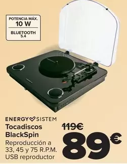 Energy Sistem - Tocadiscos BlackSpin