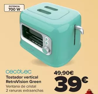 Cecotec - Tostador Vertical Retrovision Green