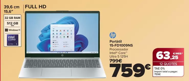 HP - Portatil 15-fd1009ns