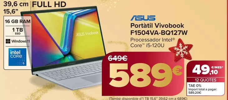 Asus - Portatil Vivobook F1504VA-BQ127W