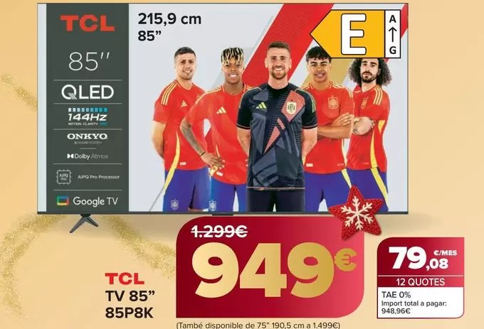 TCL - Tv 85" 85P8K