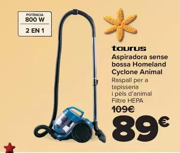 Taurus - Aspirador Sin Bolsa Homeland Cyclone Animal