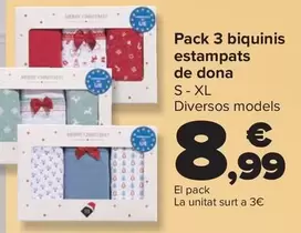 Pack 3 Bikinis Estampados Mujer