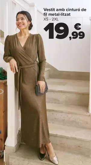 Vestido Con Cinturn De Hilo Metalizado