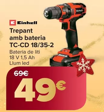 Einhell - Taladro Con Bateria TC-CD 18/35-2