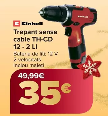 Einhell - Taladro Sin Cable TH-CD 12-2 LI