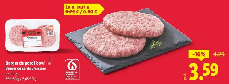 Burger De Cerdo Y Vacuno