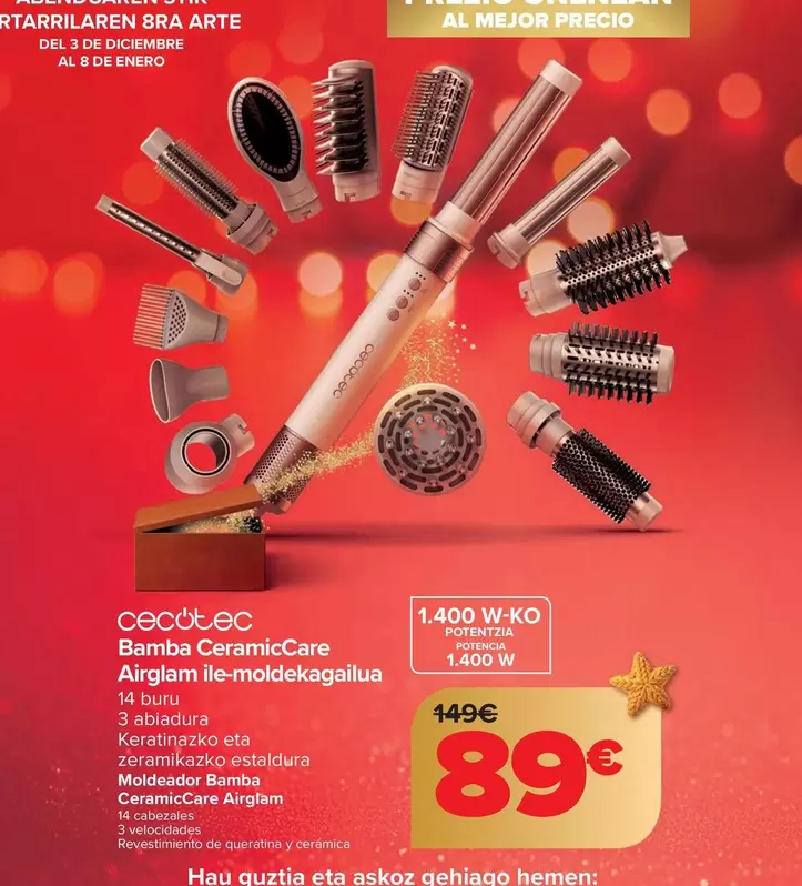 Cecotec - Moldeador Bamba Ceramiccare Airglam