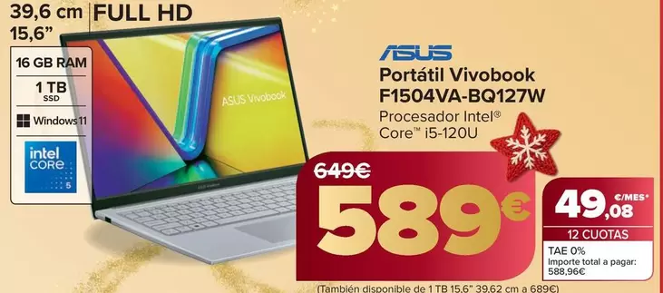 Asus - Portatil Vivobook F1504VA-BQ127W