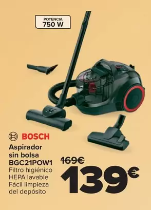 Bosch - Aspirador Sin Bolsa BGC21POW1