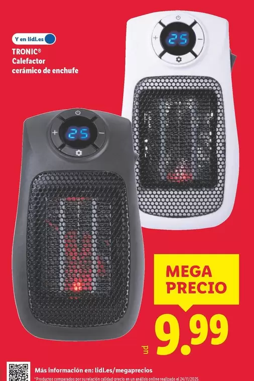 Tronic - Calefactor Cerámico De Enchufe