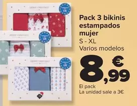 Pack 3 Bikinis Estampados Mujer