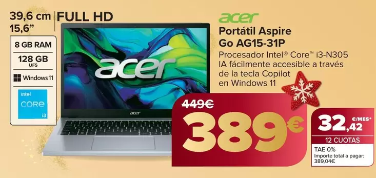 Acer - Portatil Aspire Go Ag15-31p