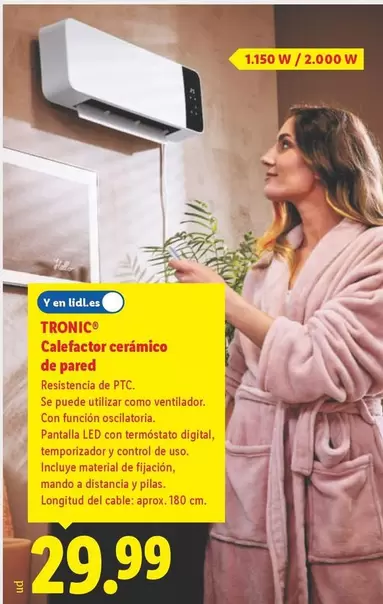 Tronic - Calefactor Ceramico De Pared