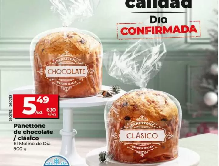 El Molino De Dia - Panettone De Chocolate / Clásico