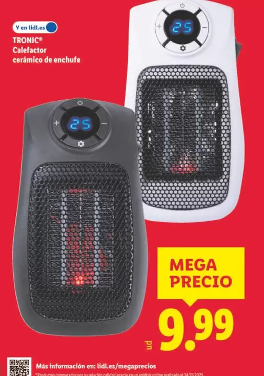 Tronic - Calefactor Cerámico De Enchufe