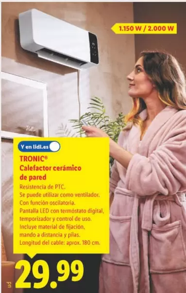 Tronic - Calefactor Cerámico De Pared